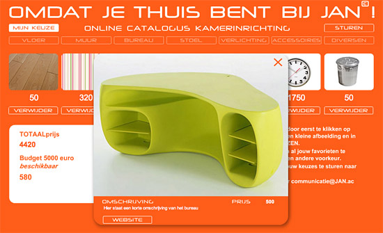 bedenken en productie catalogus kantoorinrichting voor JAN accountants