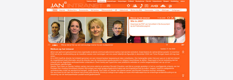 intranet ontwerp en productie van JAN accountants