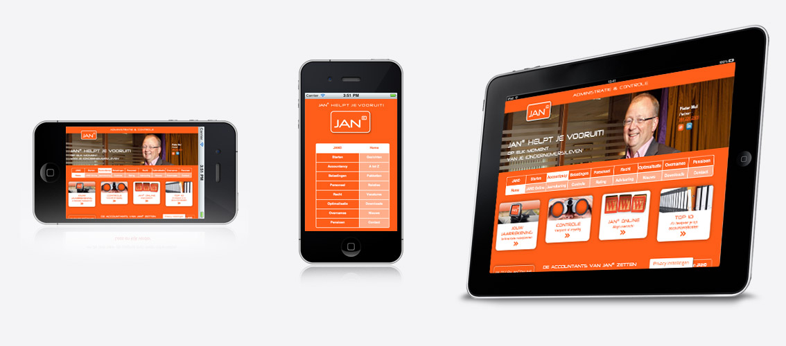 website ontwerp en productie van JAN accountants